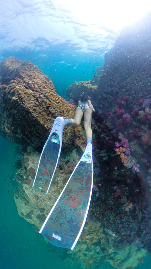 Divermon Rainbow Free Diving Fins Blades - Composite Soft