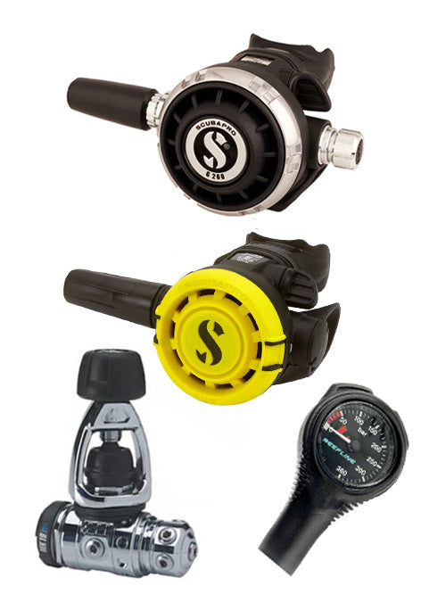 Scubapro 调节器套装:MK19 Evo(Din 或 Yoke)+ G260 + Octopus + 免费意大利制造的 Reefline SPG