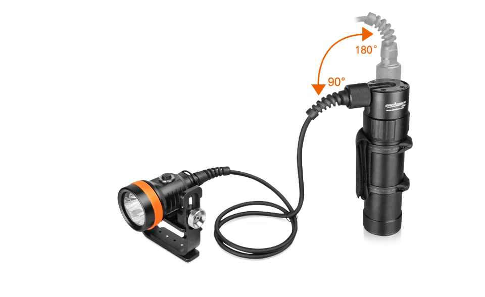 OrcaTorch D630 V2.0 Canister Dive Light / Torch 4000 Lumens