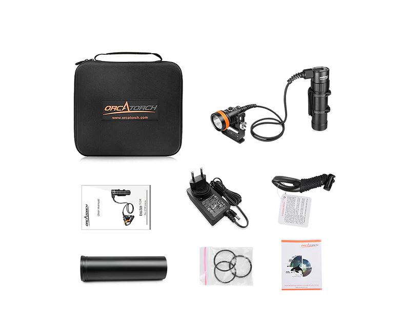 OrcaTorch D630 V2.0 Canister Dive Light / Torch 4000 Lumens