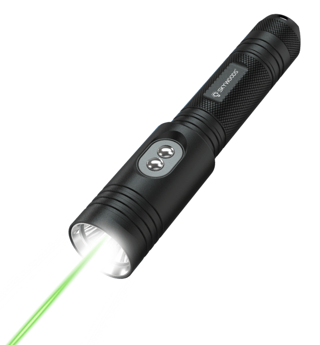 Skywoods D6GL Pro USB Charge Dive Torch with Laser - 1200 Lumens