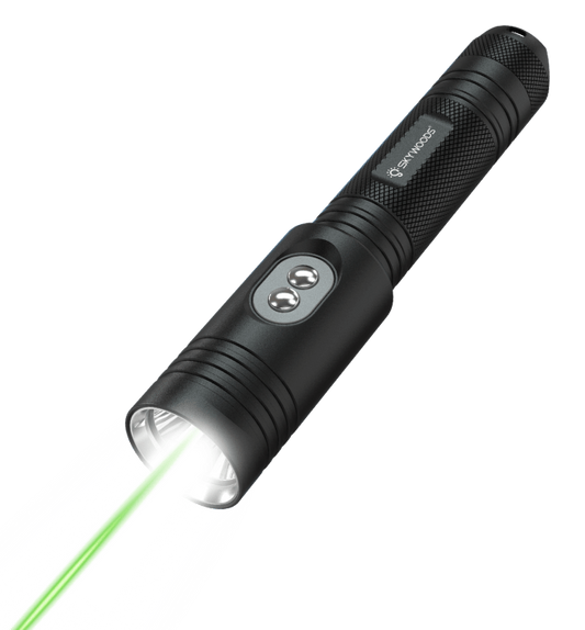 Skywoods D6GL Pro USB Charge Dive Torch with Laser - 1200 Lumens