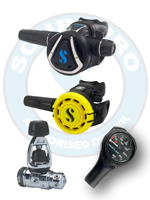 Scubapro 调节器套装:MK19 Evo(Din 或 Yoke)+ C370 + R 系列 Octopus + 免费意大利制造 Reefline SPG