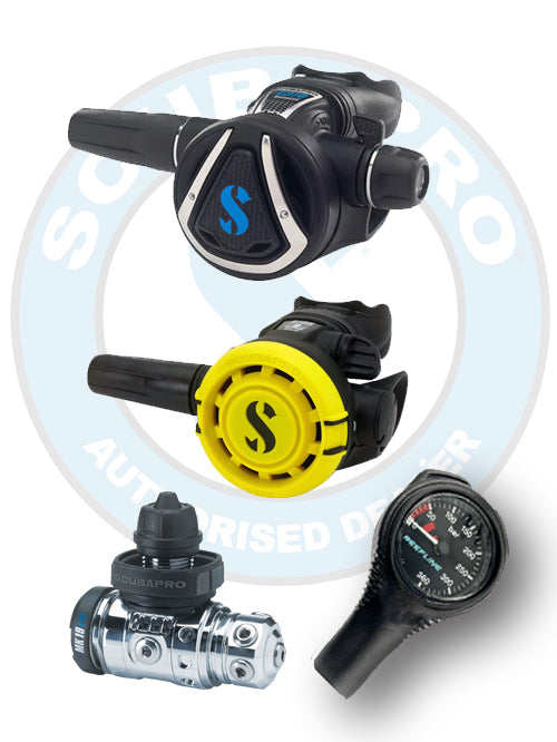 Scubapro 调节器套装:MK19 Evo(Din 或 Yoke)+ C370 + R 系列 Octopus + 免费意大利制造 Reefline SPG