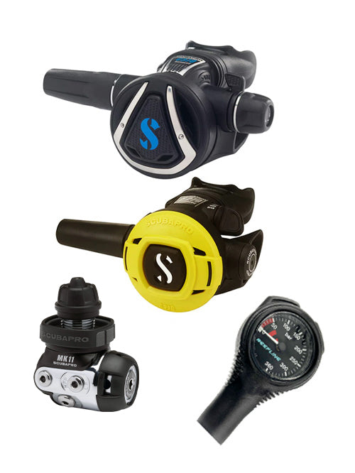 Scubapro 调节器套装:MK11 + C370 + Octopus + 免费意大利制造 Reefline SPG