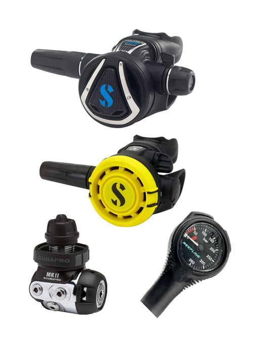 Scubapro 调节器套装:MK11 + C370 + Octopus + 免费意大利制造 Reefline SPG