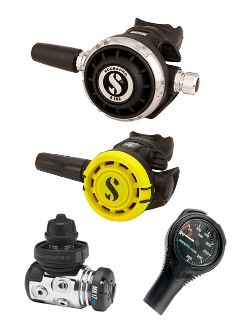 Scubapro 调节器套装:MK17 Evo(Din 或 Yoke)+ G260 + Octopus + 免费意大利制造的 Reefline SPG