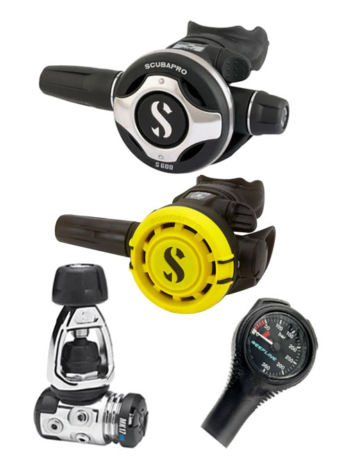 Scubapro 调节器套装:MK17 Evo(Din 或 Yoke)+ S600 + Octopus + 免费意大利制造的 Reefline SPG