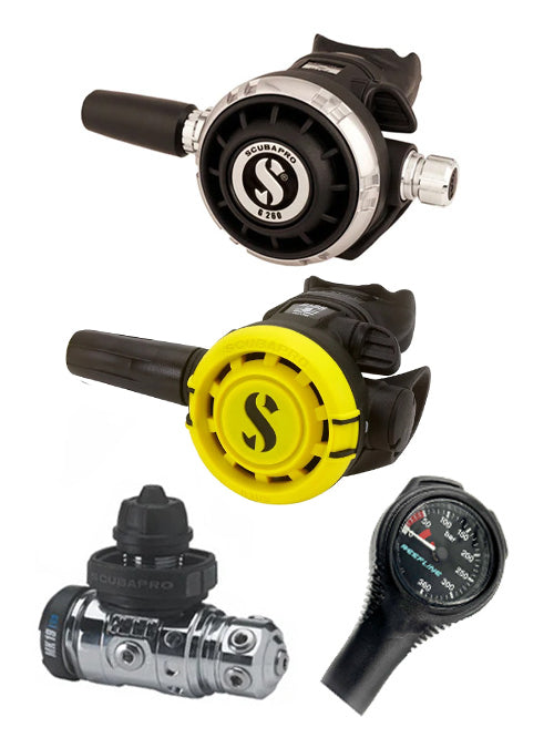 Scubapro 调节器套装:MK19 Evo(Din 或 Yoke)+ G260 + Octopus + 免费意大利制造的 Reefline SPG