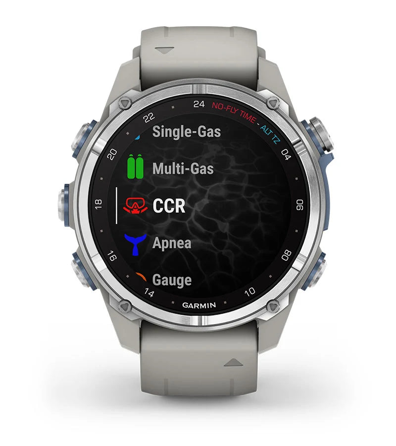 Garmin Descent™ Mk3 43mm Stainless Steel with Fog Grey Silicone Band + Descent T2 Transceiver (Option)