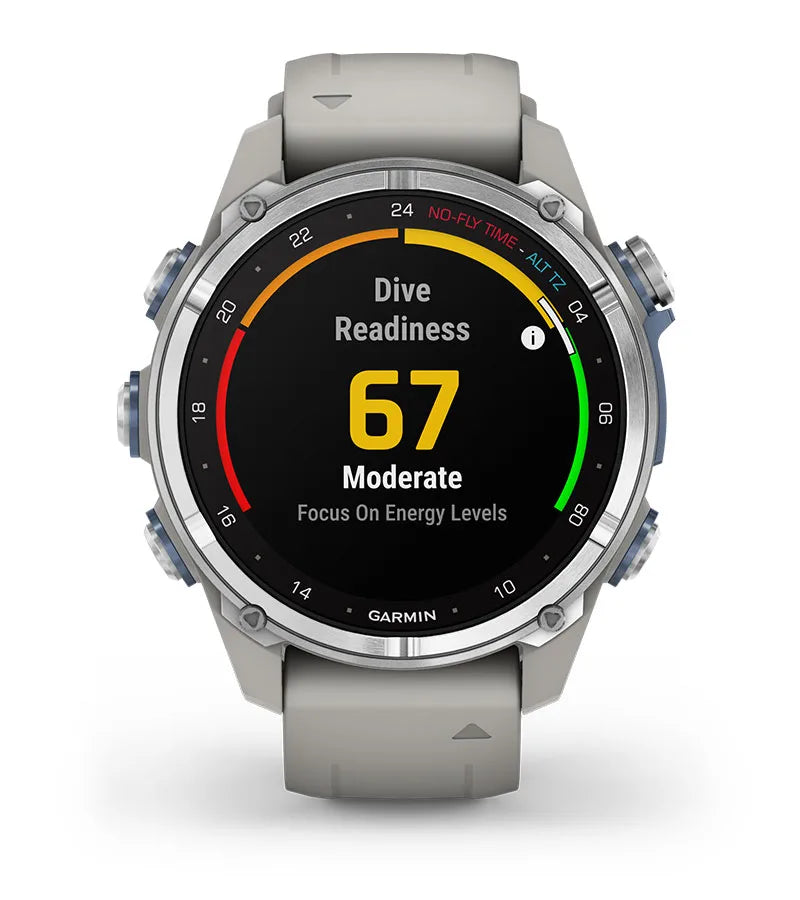 Garmin Descent™ Mk3 43mm Stainless Steel with Fog Grey Silicone Band + Descent T2 Transceiver (Option)