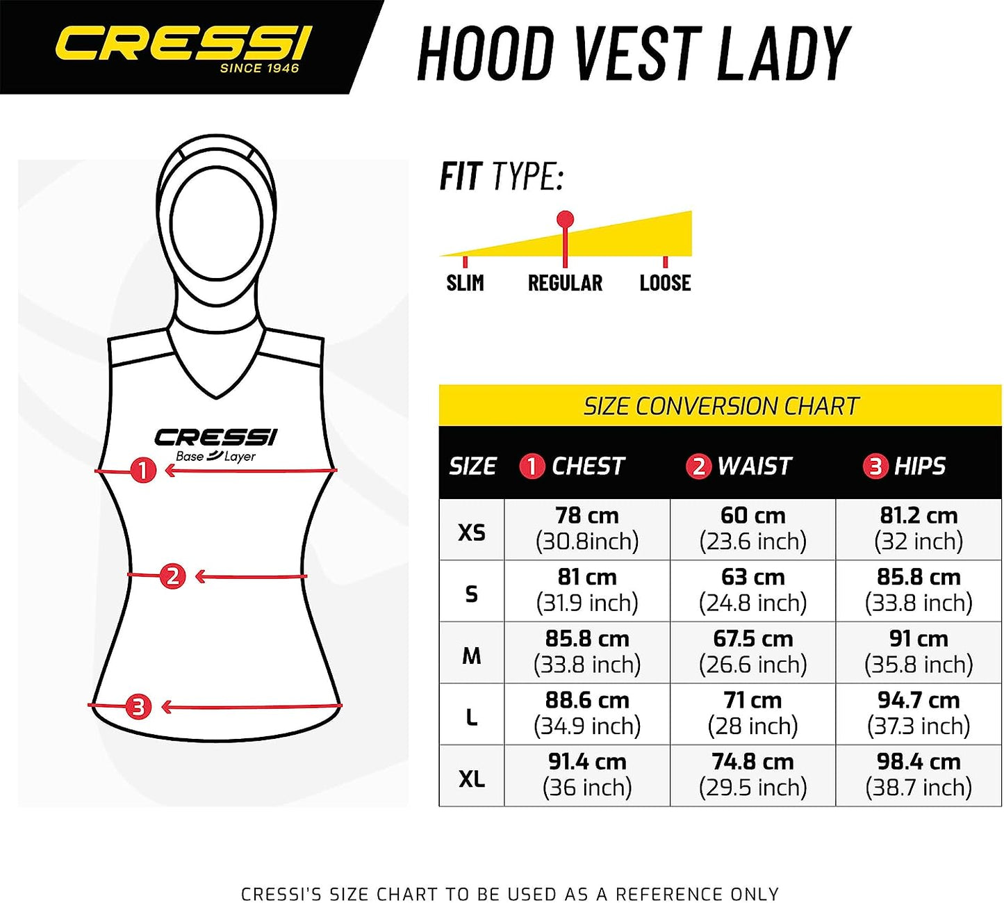 Cressi Base Layer Hooded Vest Lady 2/5mm - Women