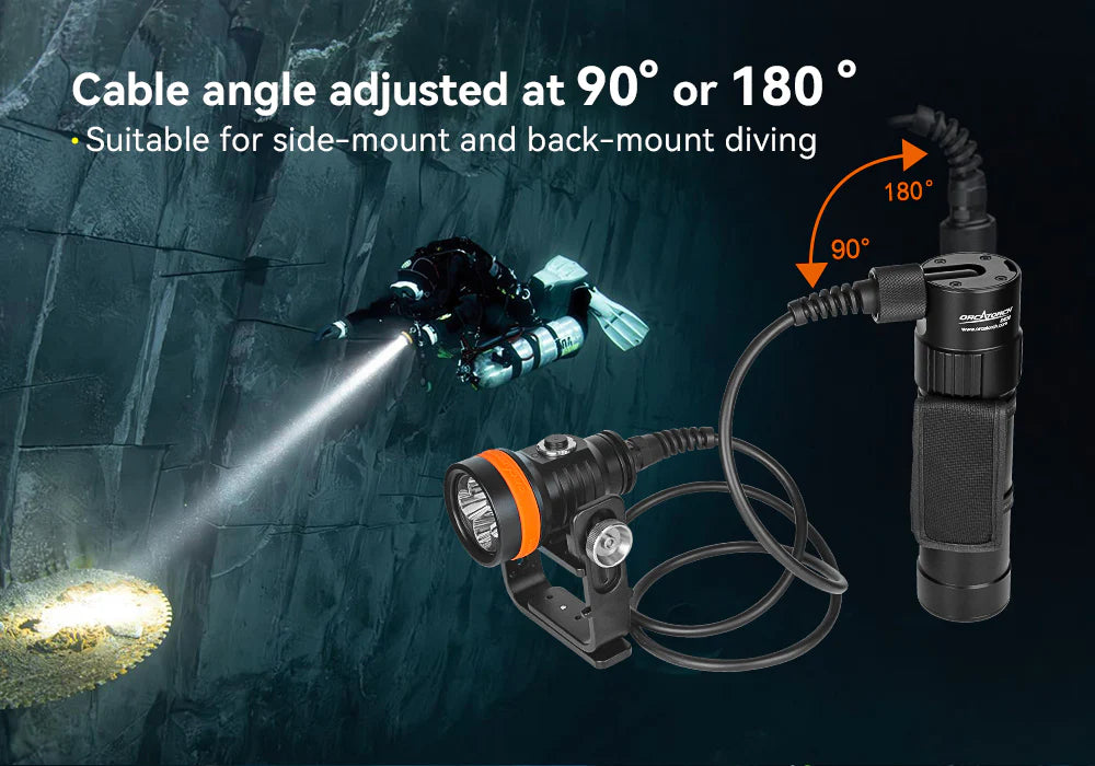 OrcaTorch D630 V2.0 Canister Dive Light / Torch 4000 Lumens