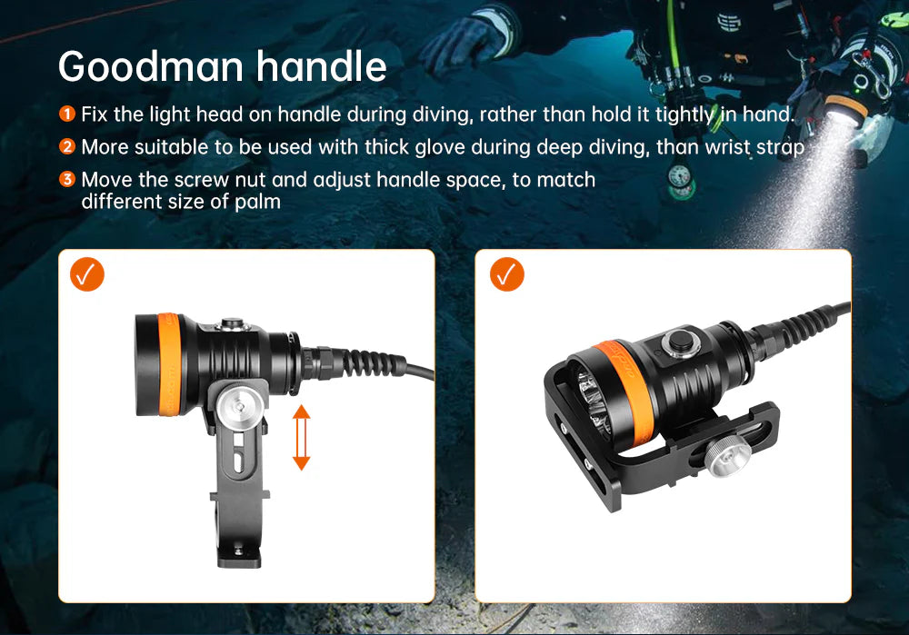 OrcaTorch D630 V2.0 Canister Dive Light / Torch 4000 Lumens