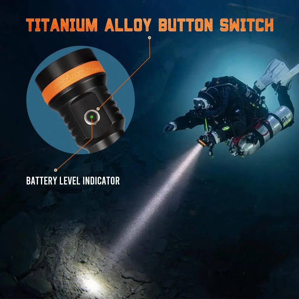 OrcaTorch D630 V2.0 Canister Dive Light / Torch 4000 Lumens