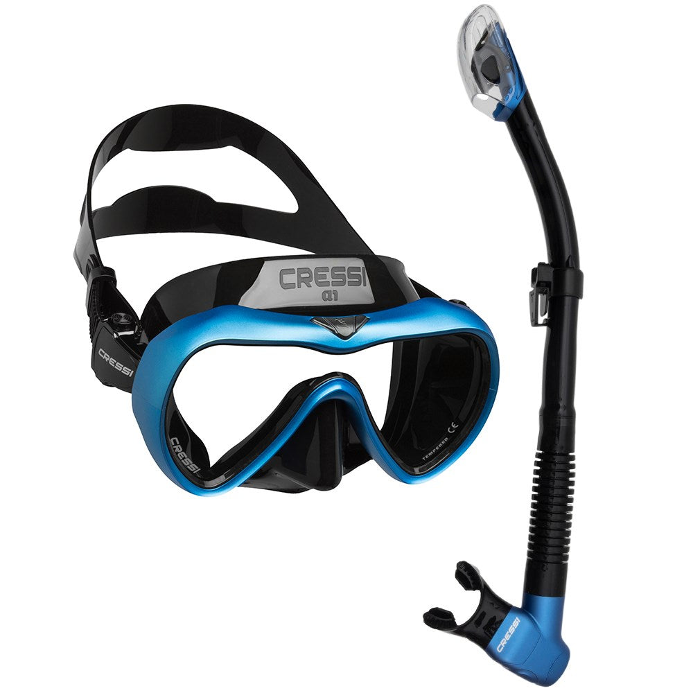 Cressi A1 Anti-Fog Dive Mask + Epsilon Dry Snorkel Set