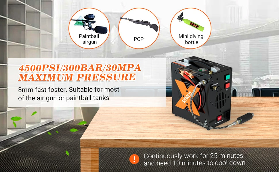 Smaco Portable High Pressure 4500Psi Electric Air Compressor