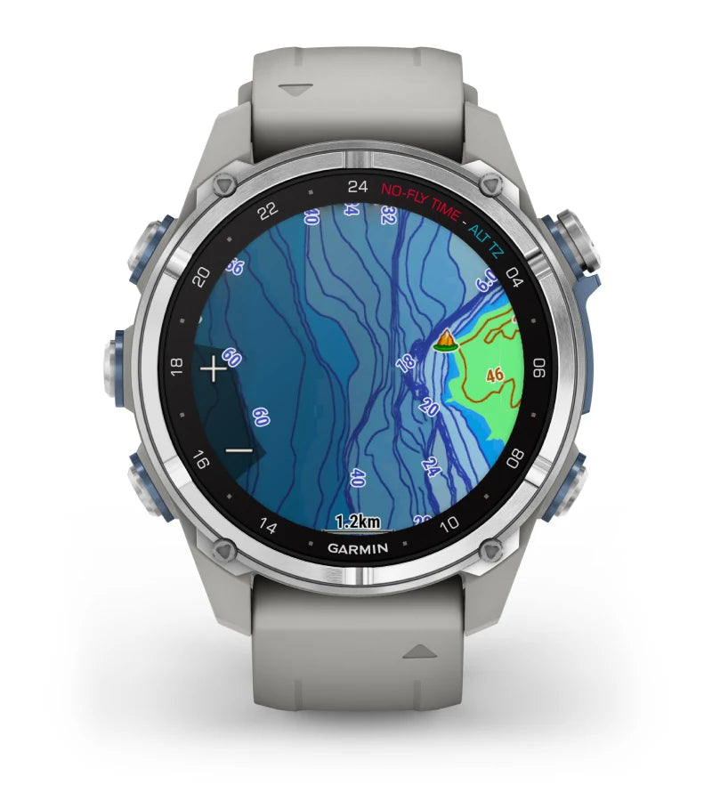 Garmin Descent™ Mk3 43mm Stainless Steel with Fog Grey Silicone Band + Descent T2 Transceiver (Option)