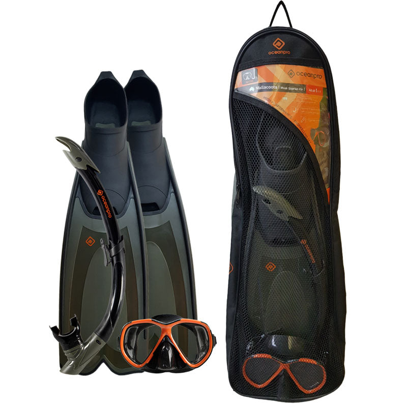 Oceanpro Mallacoota Mask + Snorkel + Fins Set