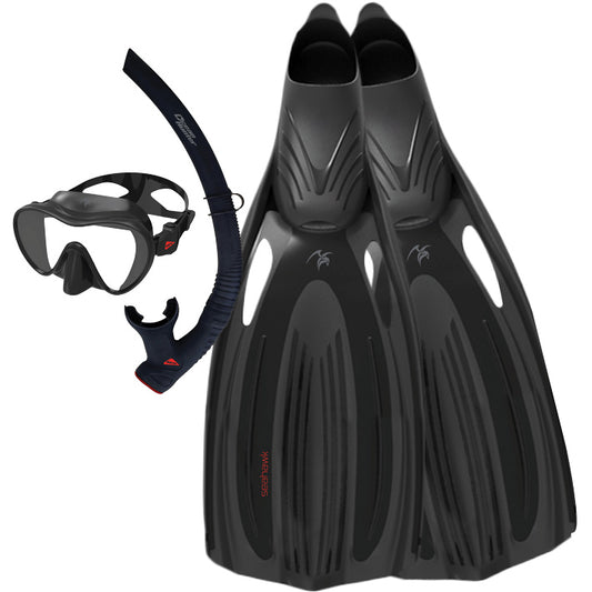 Ocean Hunter Seahawk Mask + Snorkel + Fin Set
