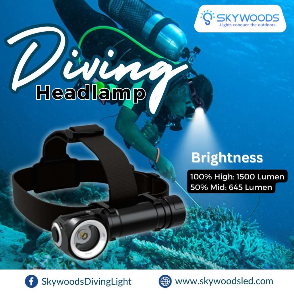 Skywoods D6HL Dive Head Lamp - 1400 Lumens