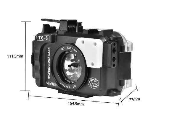 SeaFrogs Underwater Camera Housing (Black) for Olympus TG-6 60m/195ft