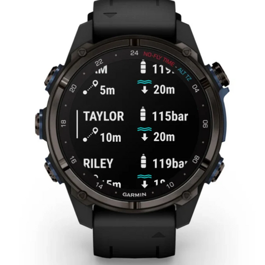 Garmin Descent™ Mk3i – 43 毫米钛合金潜水电脑,带硅胶带 + Descent T2 收发器(可选)