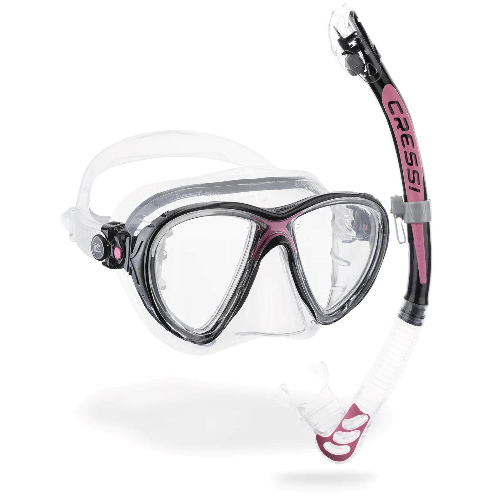 Cressi Big Eyes Evolution Dive Mask + Alpha Ultra Dry Snorkel Set