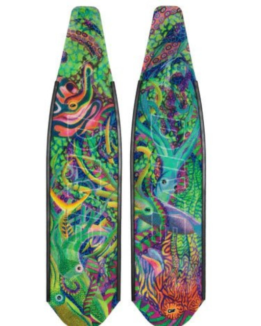 DiveR - Cephalopod by Naomi Gittoes Free Diving Fin Blades - Infinity DiveDiveR - Cephalopod by Naomi Gittoes Free Diving Fin BladesDiveR