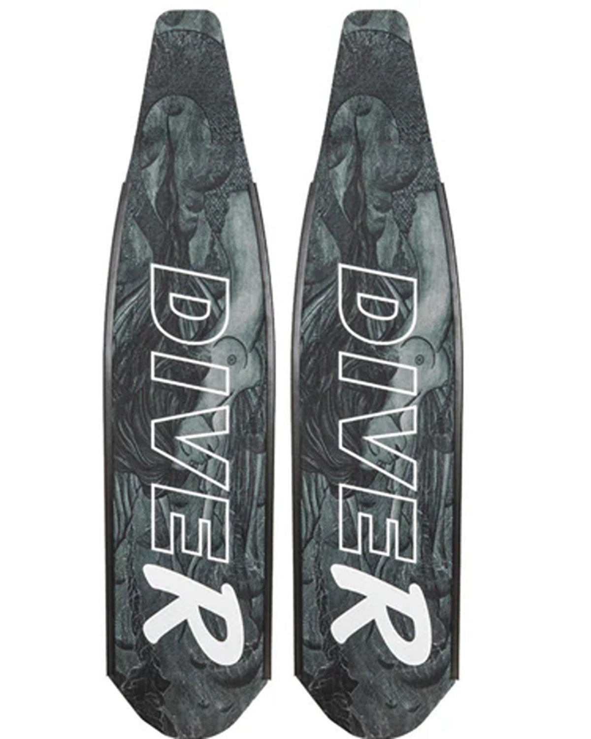 DiveR - Mermaid Black & White by Naomi Gittoes Free Diving Fin Blades - Infinity DiveDiveR - Mermaid Black & White by Naomi Gittoes Free Diving Fin BladesDiveR