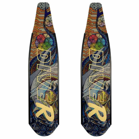 DiveR - Sharks by Naomi Gittoes Free Diving Fin Blades - Infinity DiveDiveR - Sharks by Naomi Gittoes Free Diving Fin BladesDiveR