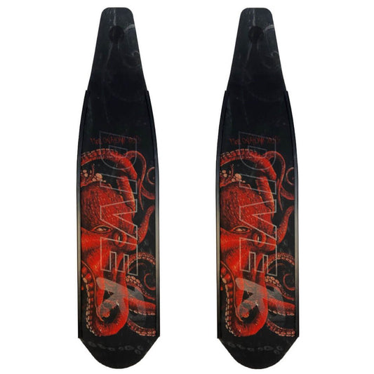 DiveR - Wild Red Octopus Free Diving Fin Blades - Infinity DiveDiveR - Wild Red Octopus Free Diving Fin BladesDiveR