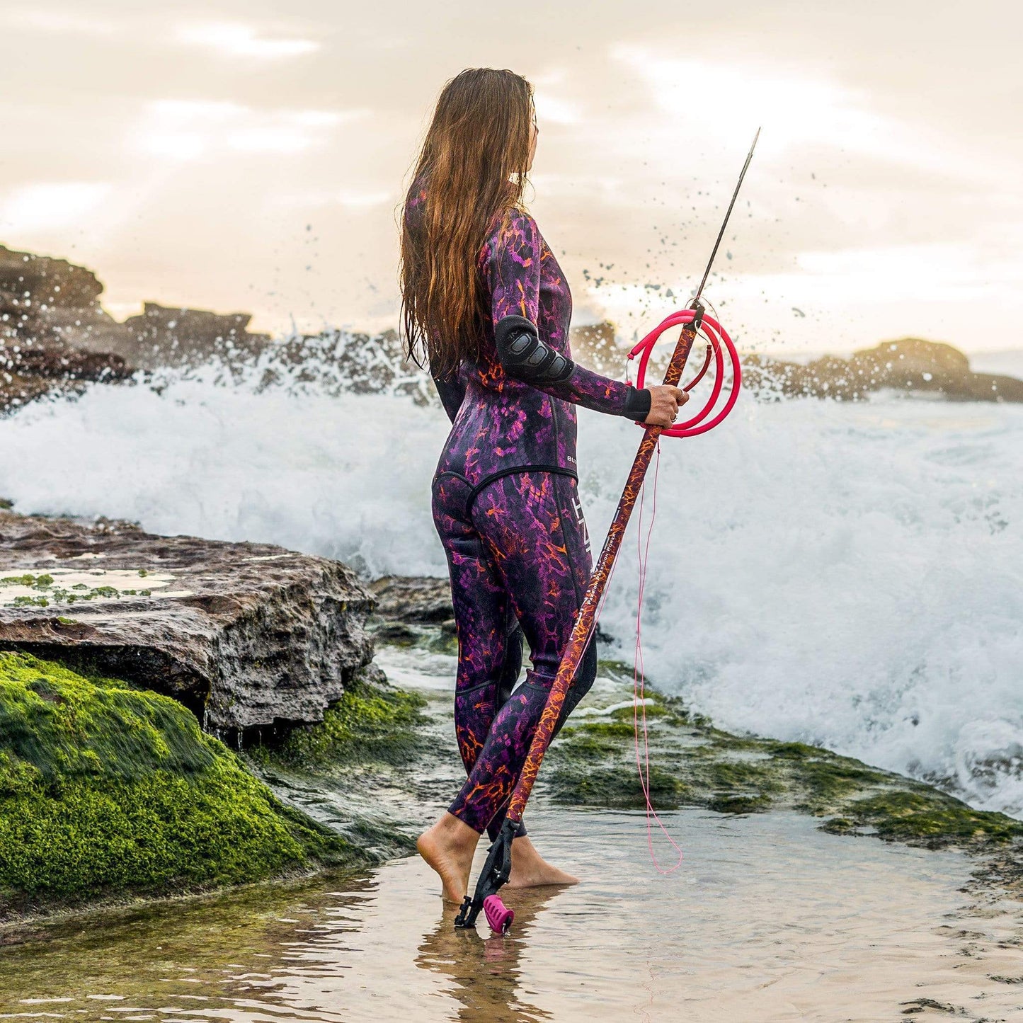 Hunt Master Burnum 'Huntress' Wetsuit Camo Series - 1.5mm - Pink Camo