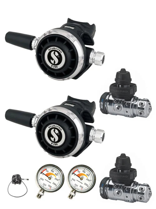 Scubapro MK25 EVO G260 sidemount regulator package