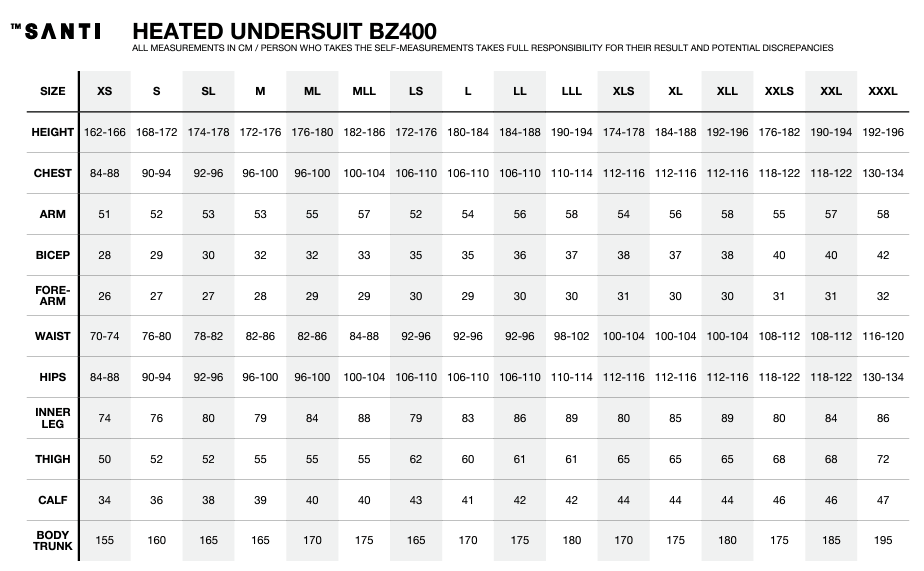 Santi Heated BZ400 Undersuit - Infinity DiveSanti Heated BZ400 UndersuitSanti