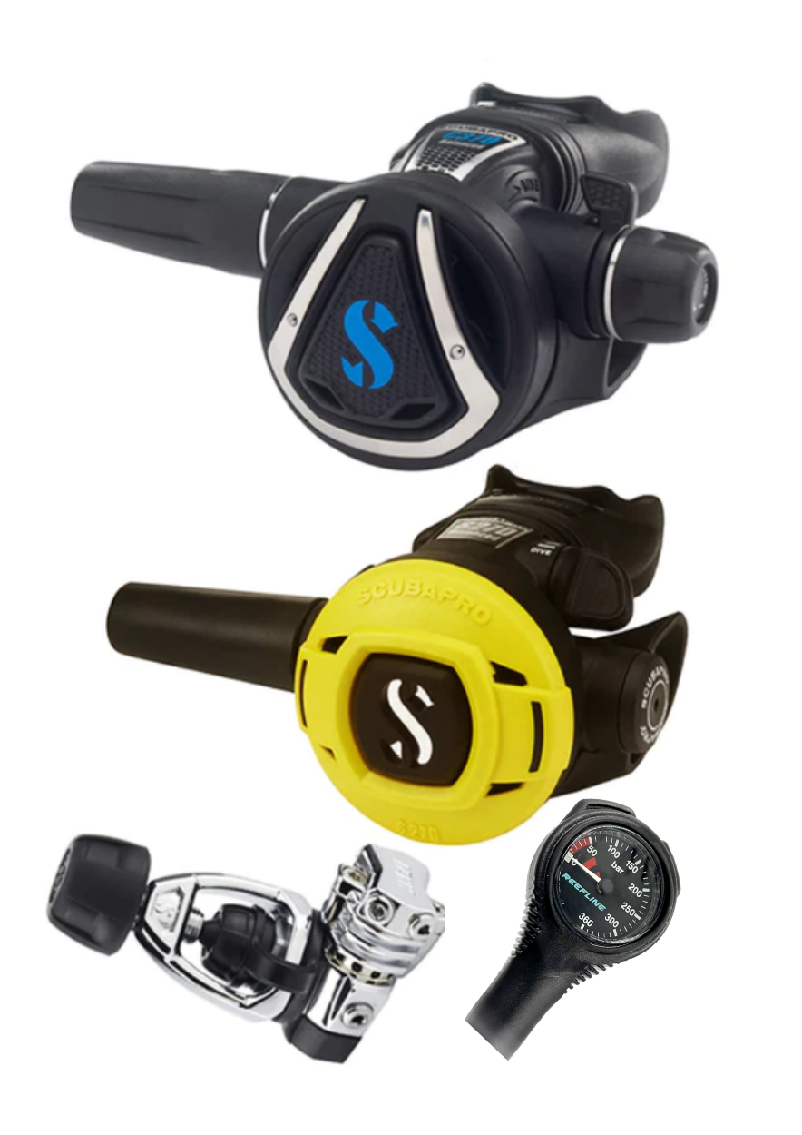 Scubapro 调节器套装:MK21(Din 或 Yoke)+ C370 + Octopus + 免费 Reefline Spg