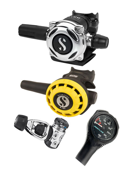 Scubapro 调节器套装:MK17 Evo(Din 或 Yoke)+ A700 + Octopus + 免费意大利制造的 Reefline SPG