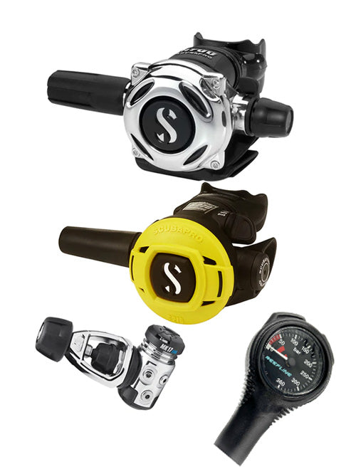 Scubapro 调节器套装:MK17 Evo(Din 或 Yoke)+ A700 + Octopus + 免费意大利制造的 Reefline SPG