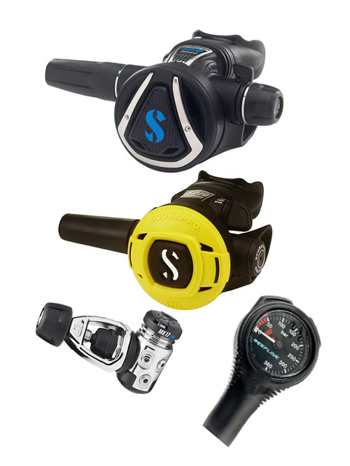 Scubapro 调节器套装:MK17 Evo(Din 或 Yoke)+ C370 + Octopus + 免费意大利制造的 Reefline SPG