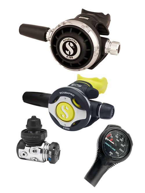 Scubapro 调节器套装:MK17 Evo(Din 或 Yoke)+ G260 + Octopus + 免费意大利制造的 Reefline SPG