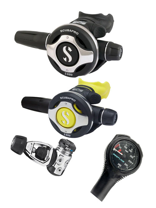 Scubapro 调节器套装:MK17 Evo(Din 或 Yoke)+ S600 + Octopus + 免费意大利制造的 Reefline SPG