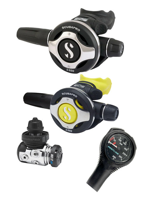 Scubapro 调节器套装:MK17 Evo(Din 或 Yoke)+ S600 + Octopus + 免费意大利制造的 Reefline SPG