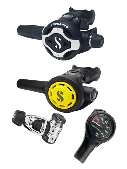 Scubapro 调节器套装:MK17 Evo(Din 或 Yoke)+ S620 Ti + Octopus + 免费意大利制造 Reefline SPG
