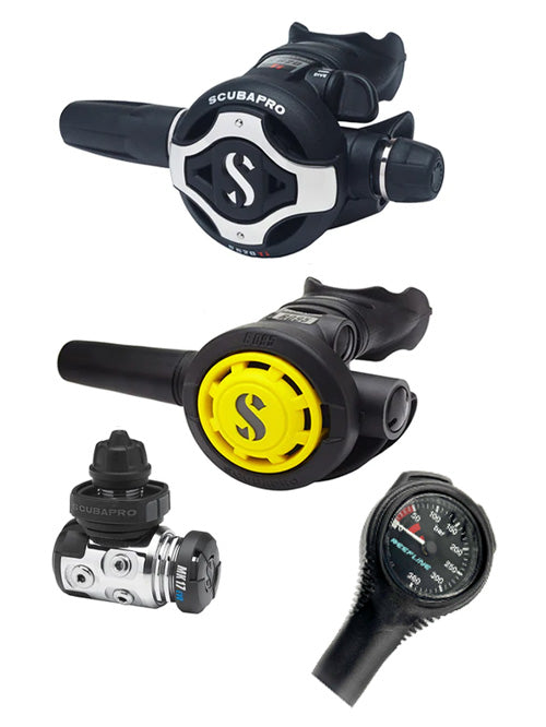 Scubapro 调节器套装:MK17 Evo(Din 或 Yoke)+ S620 Ti + Octopus + 免费意大利制造 Reefline SPG