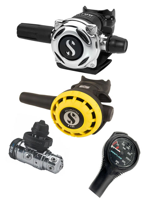 Scubapro 调节器套装:MK19 Evo(Din 或 Yoke)+ A700 + Octopus + 免费意大利制造的 Reefline SPG