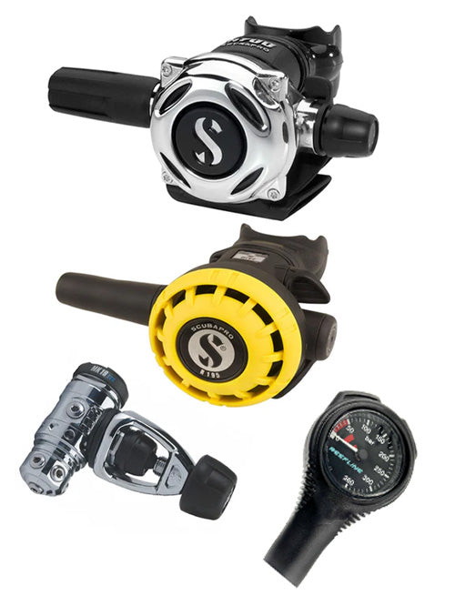 Scubapro 调节器套装:MK19 Evo(Din 或 Yoke)+ A700 + Octopus + 免费意大利制造的 Reefline SPG