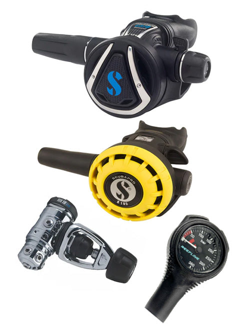Scubapro 调节器套装:MK19 Evo(Din 或 Yoke)+ C370 + R 系列 Octopus + 免费意大利制造 Reefline SPG