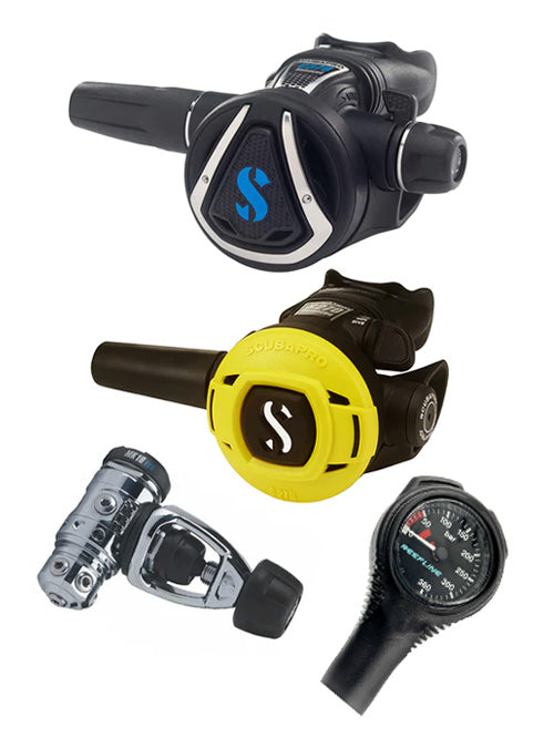 Scubapro 调节器套装:MK19 Evo(Din 或 Yoke)+ C370 + R 系列 Octopus + 免费意大利制造 Reefline SPG