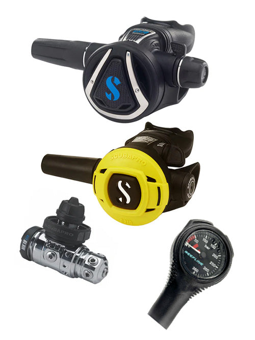Scubapro 调节器套装:MK19 Evo(Din 或 Yoke)+ C370 + R 系列 Octopus + 免费意大利制造 Reefline SPG