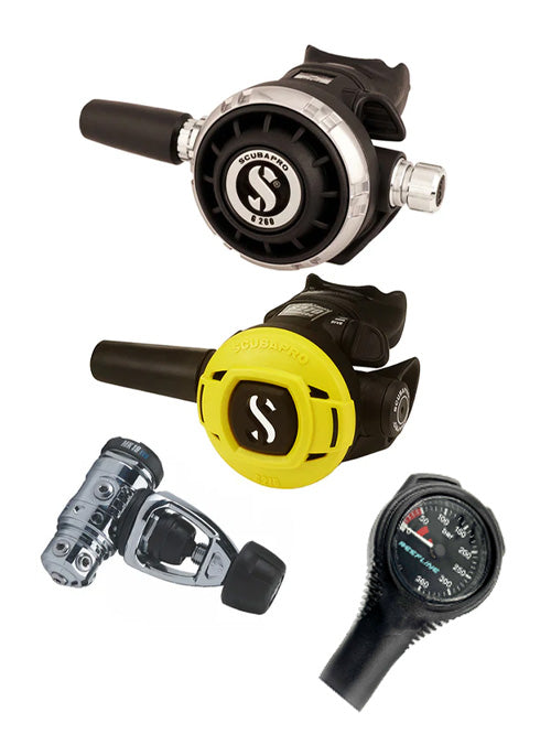 Scubapro 调节器套装:MK19 Evo(Din 或 Yoke)+ G260 + Octopus + 免费意大利制造的 Reefline SPG